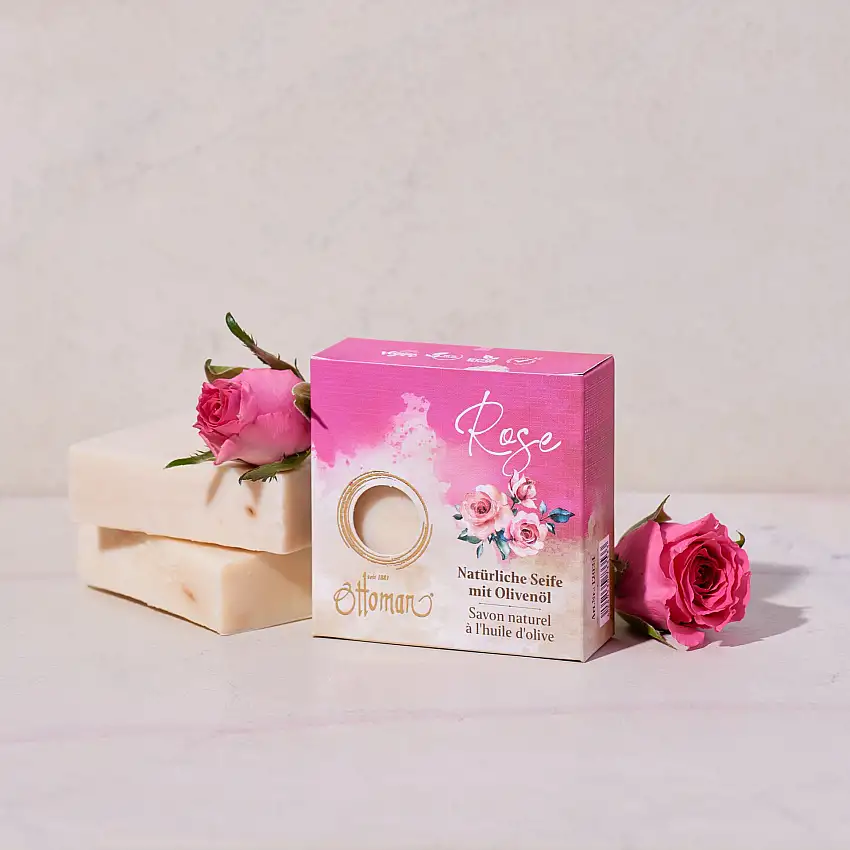 Natürliche Olivenölseife Rose 110g