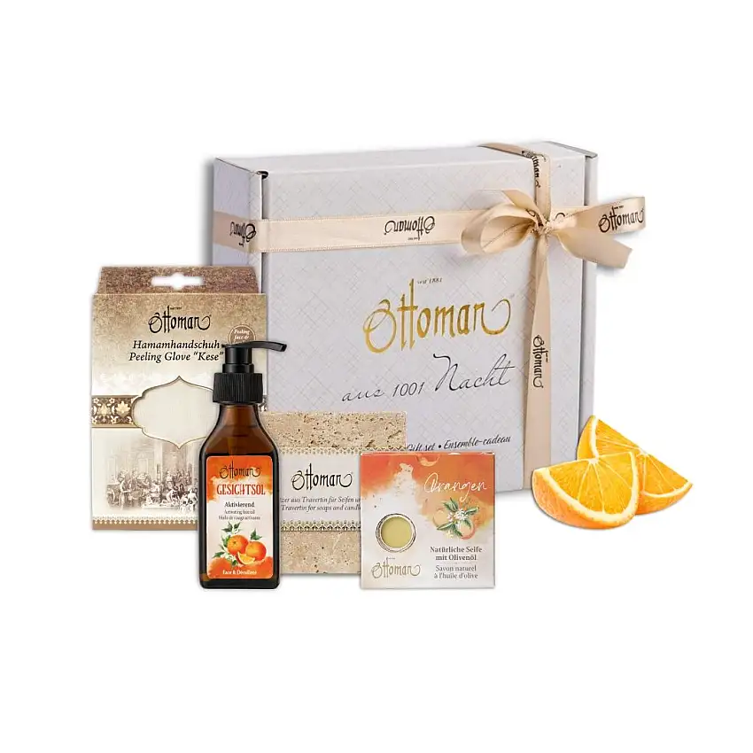 Ottoman Aktivierungsset Orange - Entspannung & Pflege mit Orangenblüte