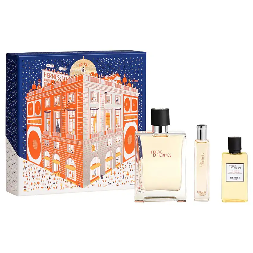 Hermes Terre d'Hermes Geschenkset Eau de Toilette 100ml+15ml + Showergel 40ml