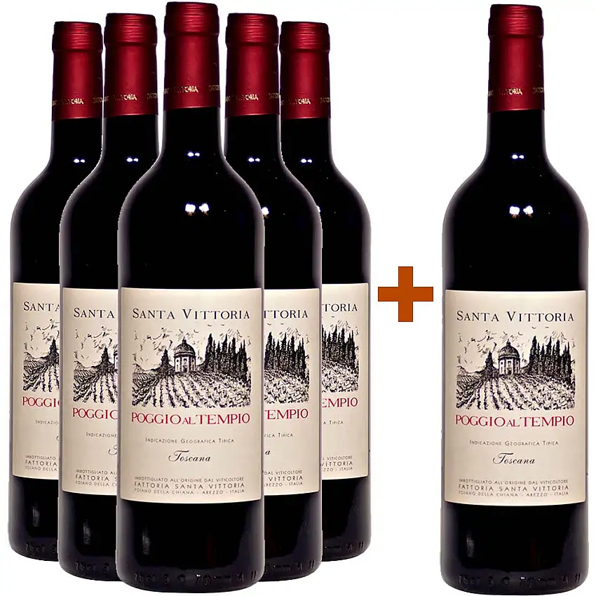 5+1 Paket Poggio al Tempio Toscana Rosso - Fattoria Santa Vittoria