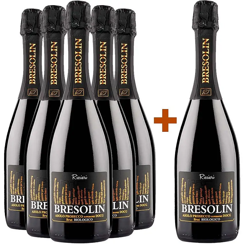5+1 Paket Rissieri Asolo Prosecco DOCG Bio - Bresolin