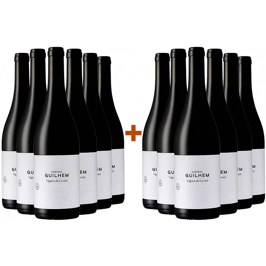 6+6 Paket Cuvée Vignes du Levant Rouge Malepère AOP Bio - Château Guilhem