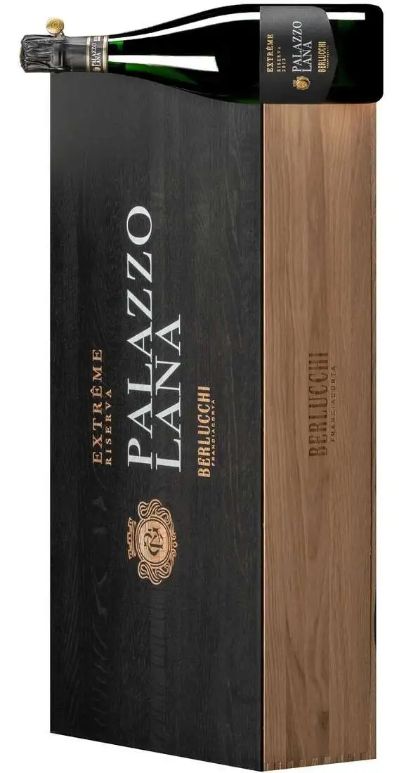 6 Flaschen Franciacorta Extreme RISERVA „PALAZZO LANA EXTREME“ extra brut in Holzkiste Berlucchi