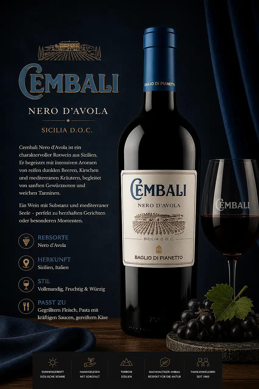 Cembali Bio IGT 0,75l 15% - 2017 | Baglio di Pianetto