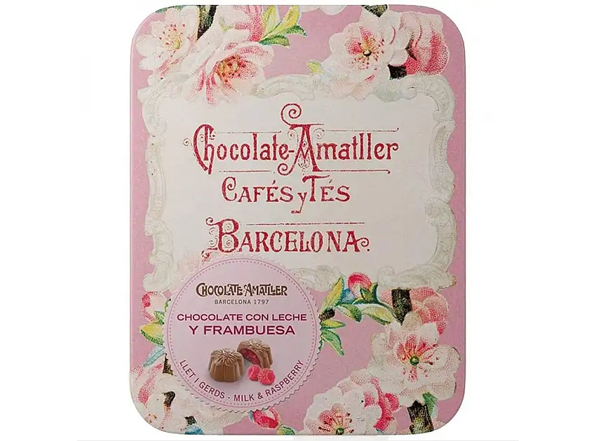 Amatller Bombones Flor Chocolate con leche y Frambuesa 72gr.