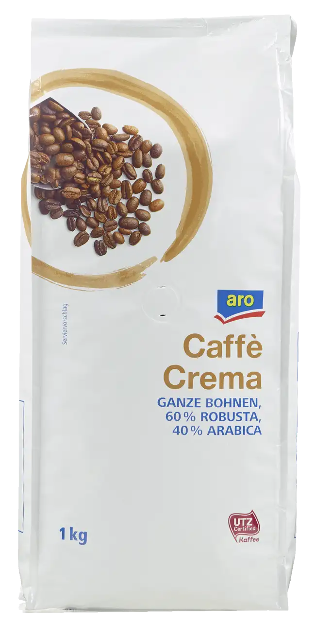 aro Kaffee Crema Bohnen - 1 x 1 kg Beutel