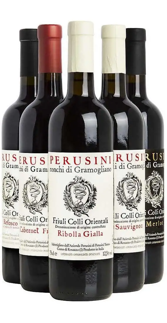 Auswahl von 6 friaulischen Weinen Perusini