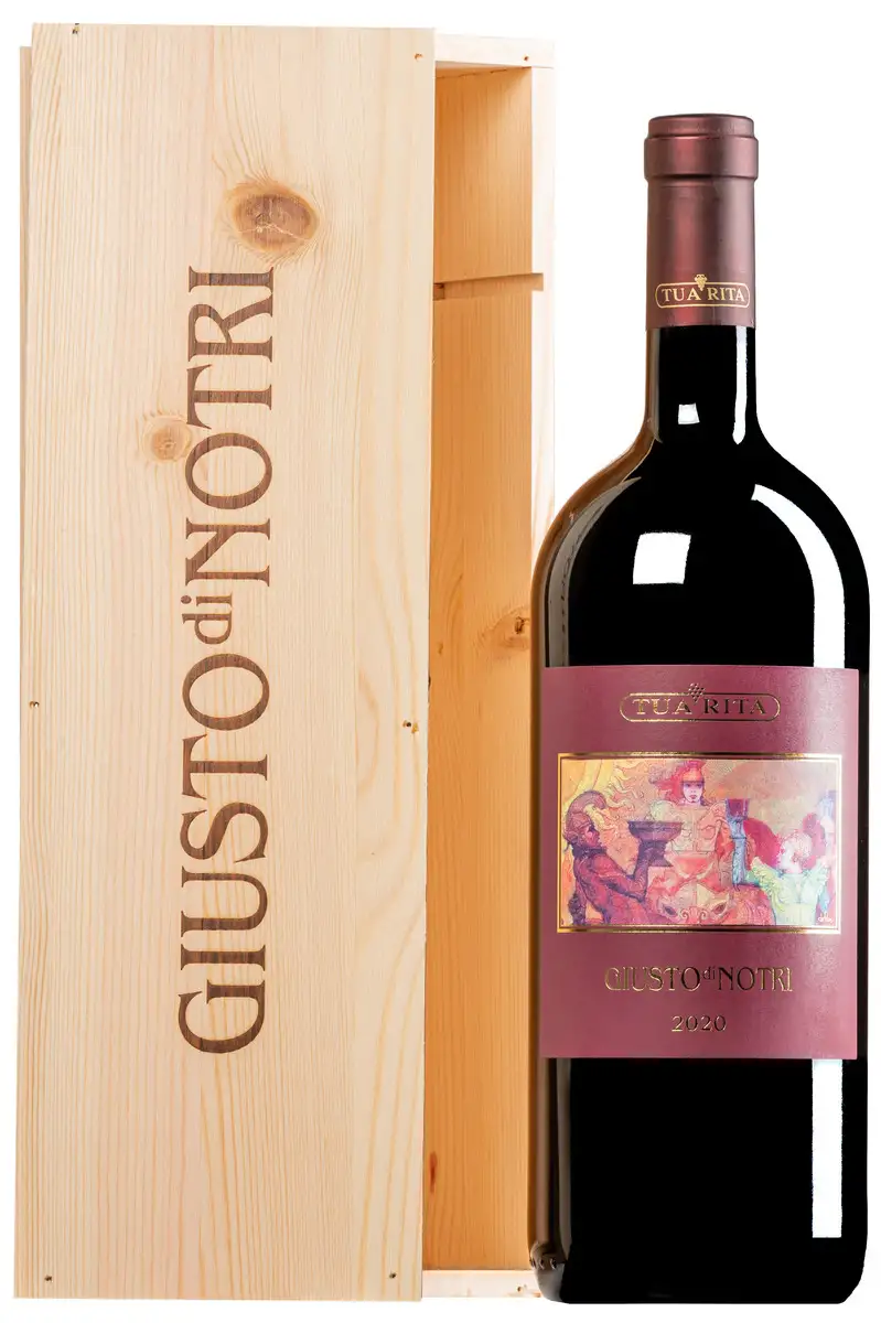“Giusto di Notri” Rosso Toscana IGT 2020 · MAGNUM in Original-Holzkiste