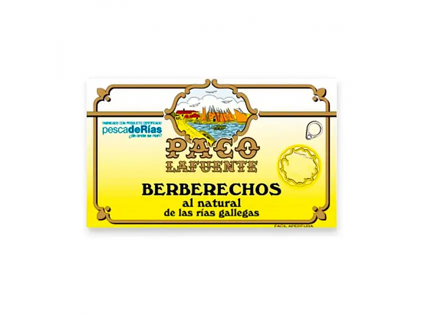 Berberechos al Natural Rías Gallegas 35/45 piezas Paco Lafuente