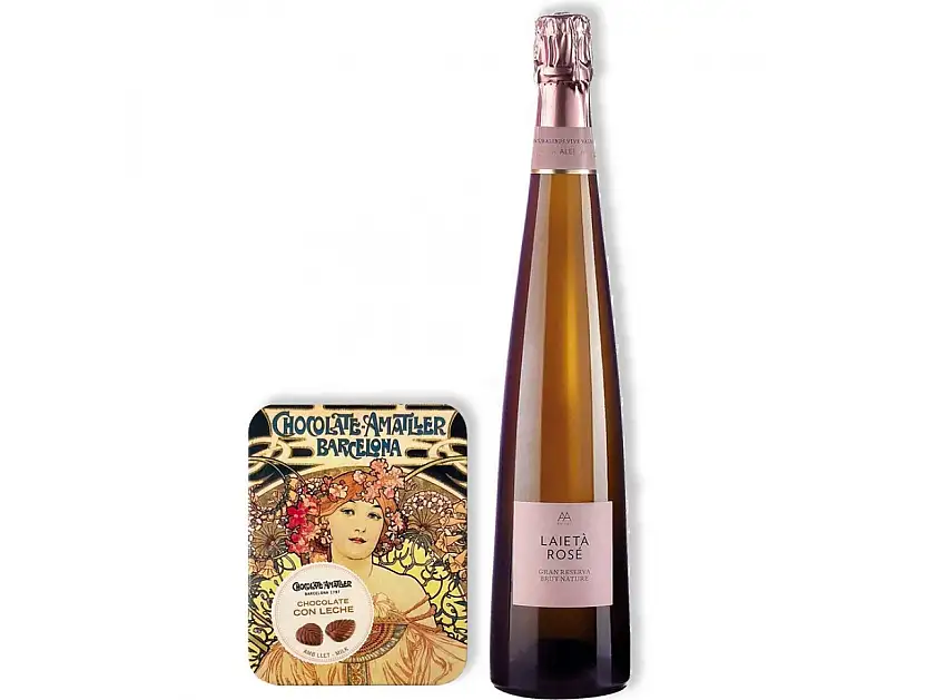 Cava Alta Alella Laietà rose + Hojas de Chocolate Amatller