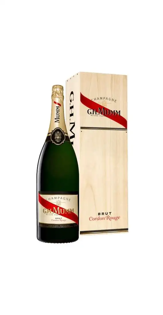 Jéroboam 3 Liter Champagner Silber „Cordon Rouge“ in Holzkiste G.H MUMM