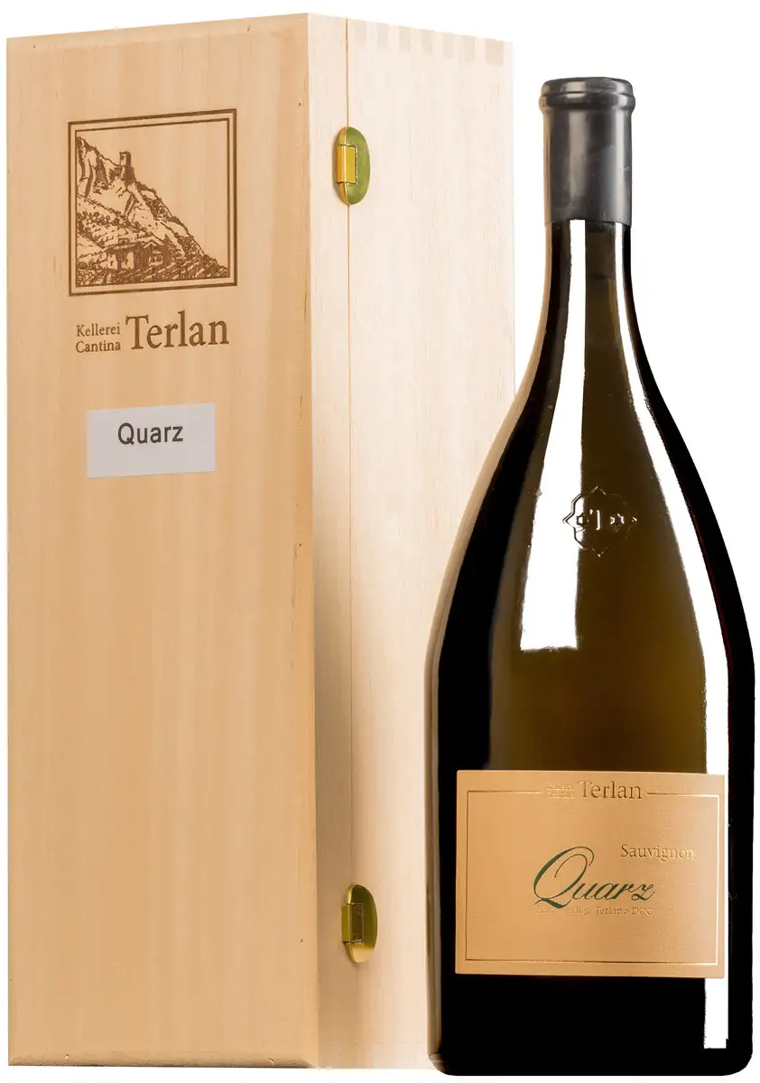 “Quarz” Sauvignon Bianco Alto Adige Terlano DOC 2024 · Doppel-MAGNUM in Original-Holzkiste