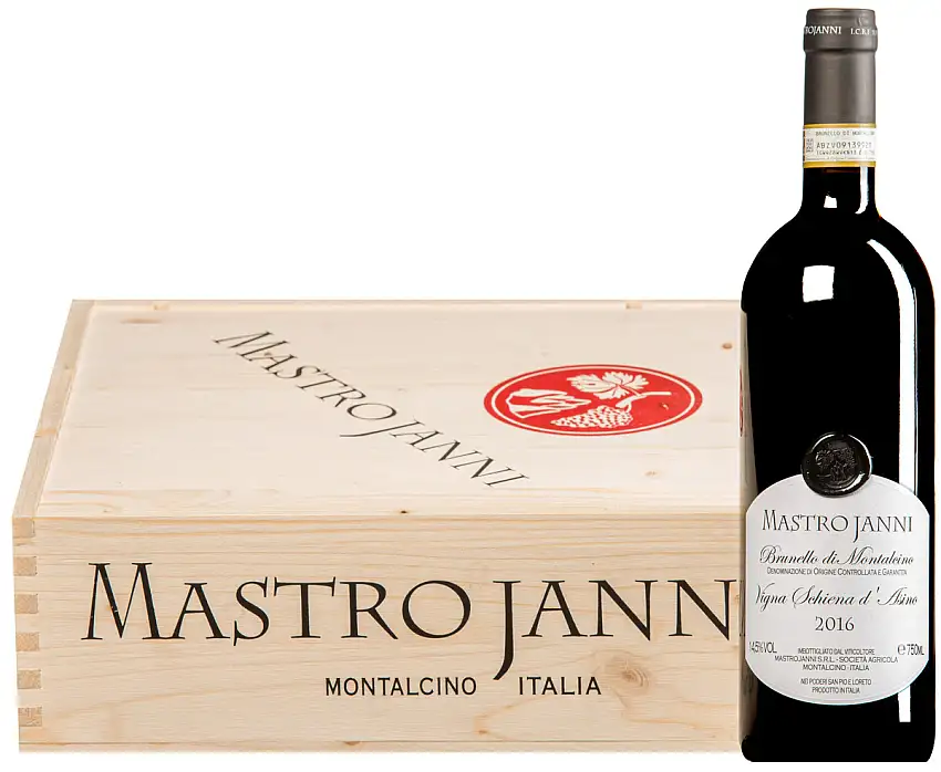 Brunello di Montalcino “Vigna Schiena d’Asino” DOCG 2016 · 3 Flaschen in Original-Holzkiste