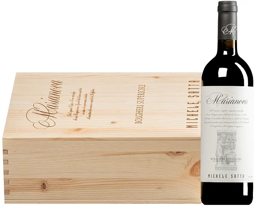 “Marianova” Bolgheri Superiore DOC 2022 · 3 Flaschen in Original-Holzkiste