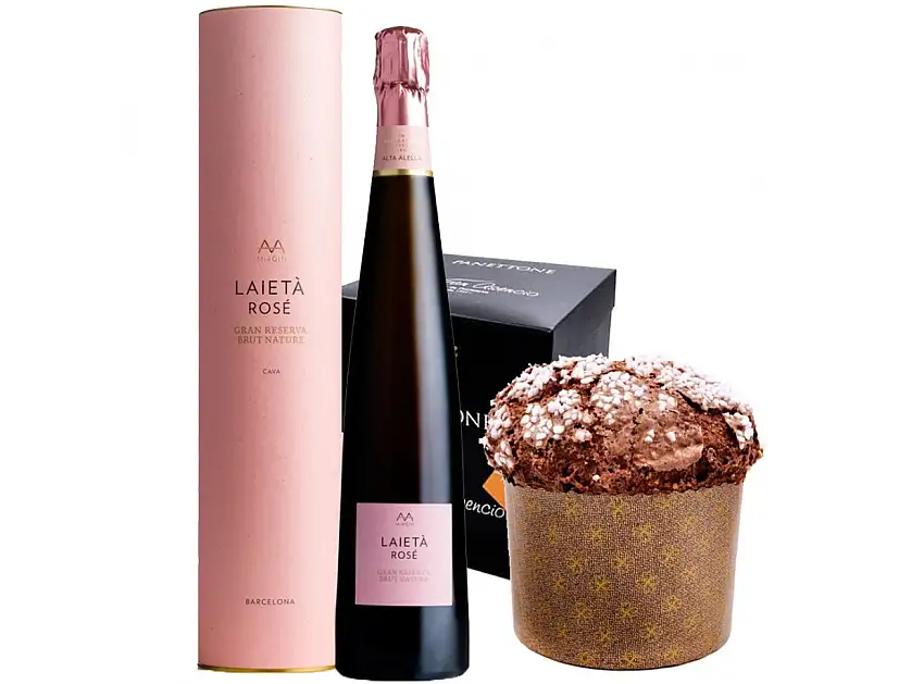 Pack Laietá Rosé + Panettone Juanfran Chocolate y Naranja 550gr.