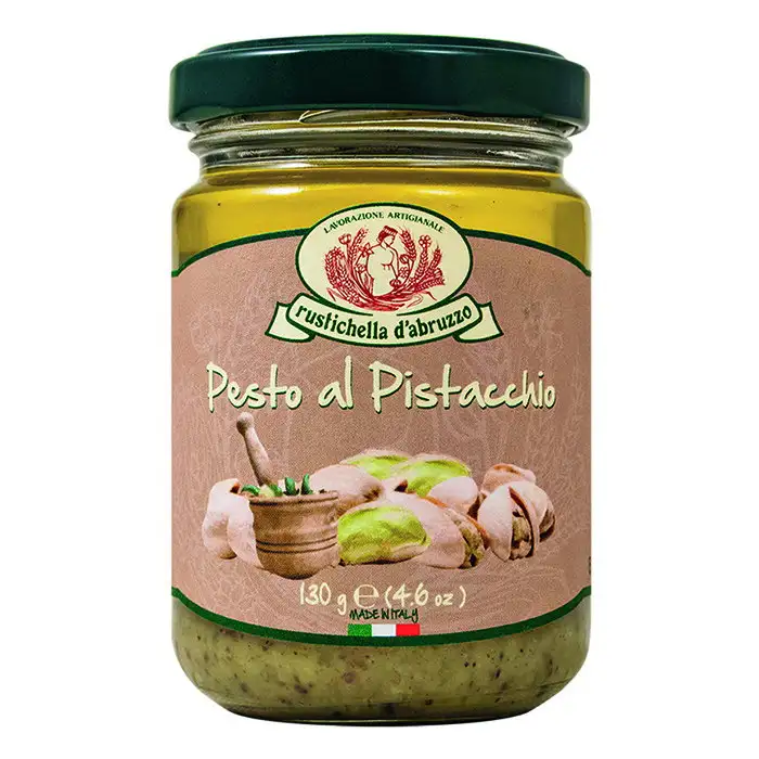 Glas mit Pesto und Pistazien, Pesto al Pistacchio 130g / Rustichella d Abruzzo