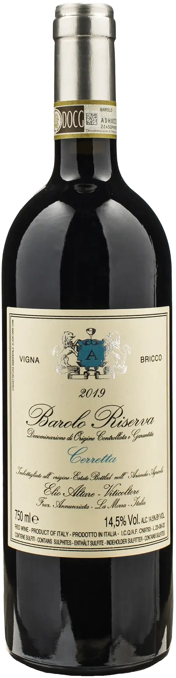 Altare Elio Barolo Cerretta Vigna Bricco Riserva 2019